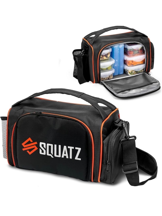 Squatz Handbags - Squatz Insulated Meal Prep Lunch Box - Large Dual Compartment Cooler Bag